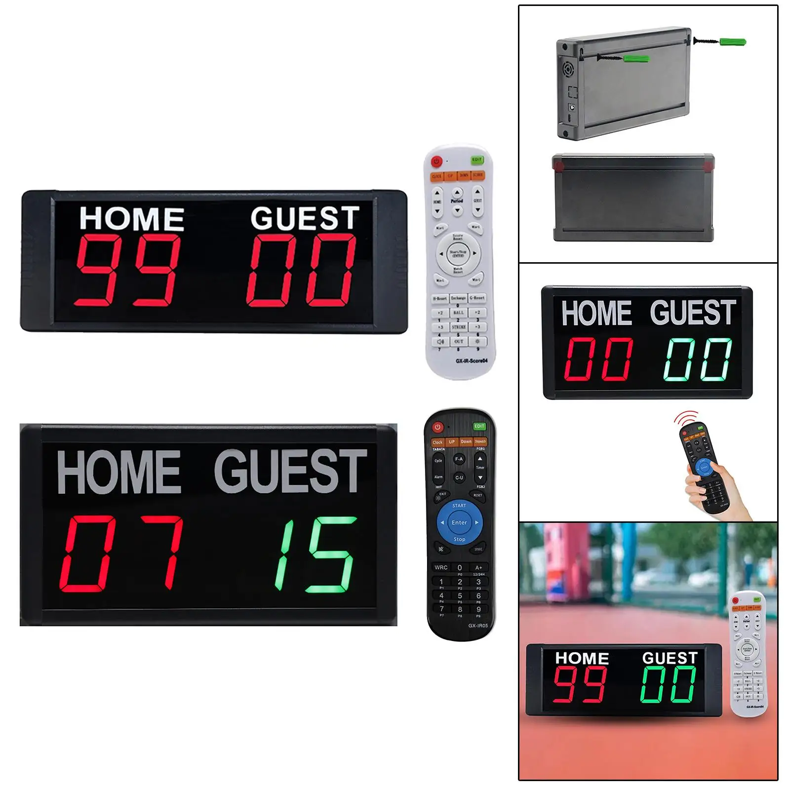 Electronic Digital Scoreboard Score Stopwatch with Remote Score Clock for Basketball