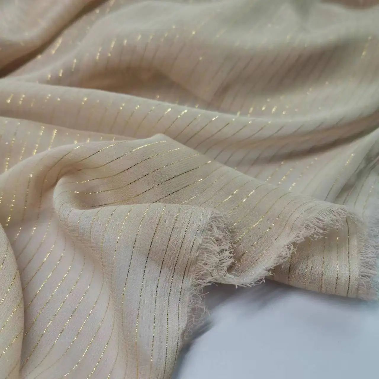 On Sale Metallic Shiny Crepe Chiffon Cosplay Fabric Breathable DIY Sewing Material