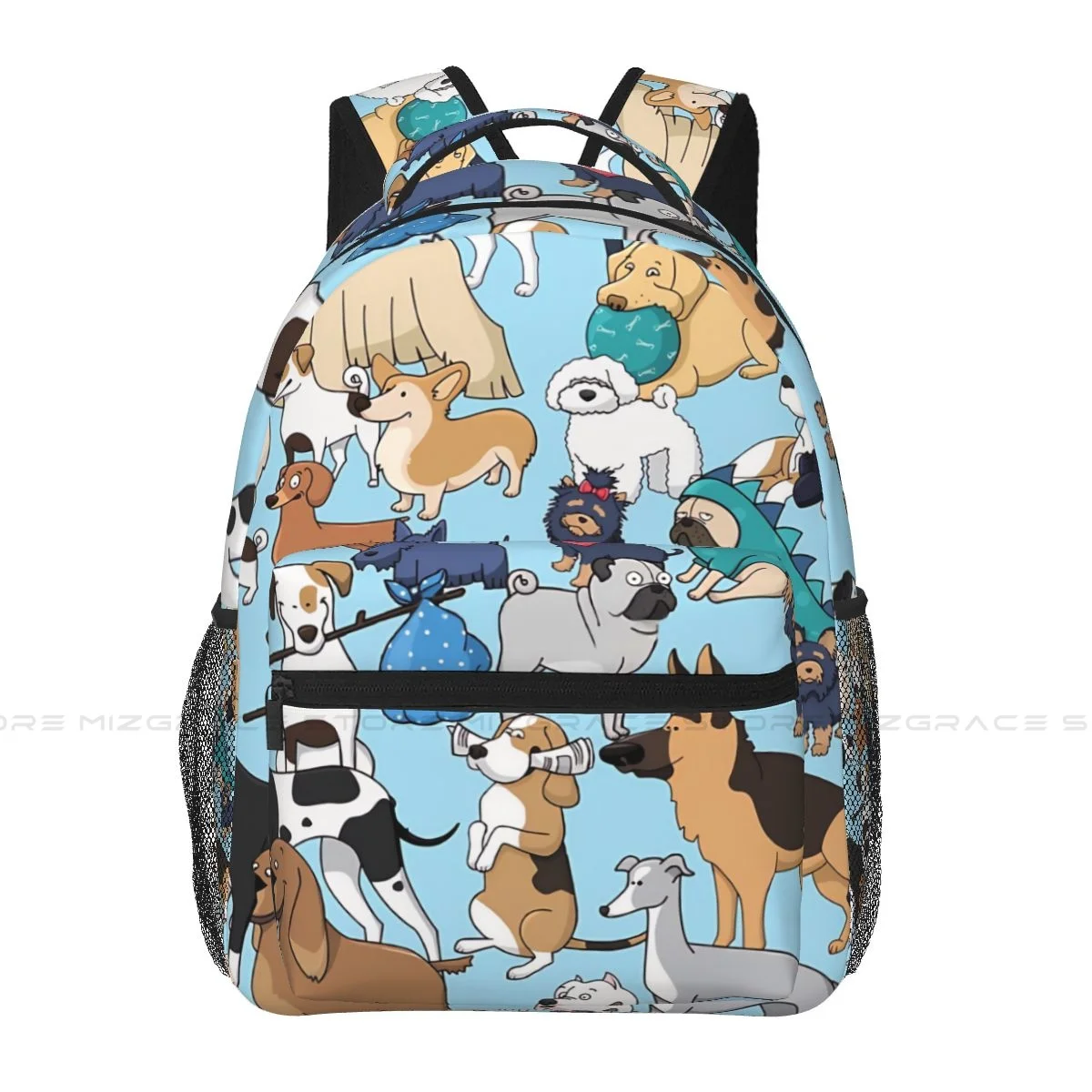 

Dogs Of The World Casual Knapsack for Men Women Student Books Backpack School Laptop Bag Soft Rucksack