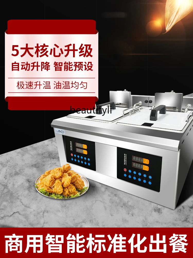 Electric Fryer Intelligent Automatic Lifting Frying Pan Single/Double Cylinder Large Capacity Commercial