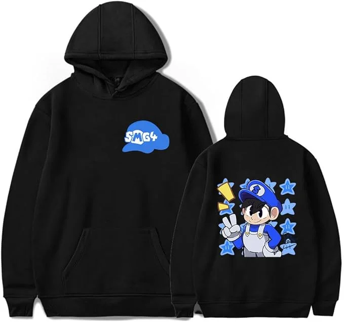 SMG4 Merch Hoodie Unisex SMG4 Logo Tracksuit Pullover Casual Hooded Sweatshirt Long Sleeve