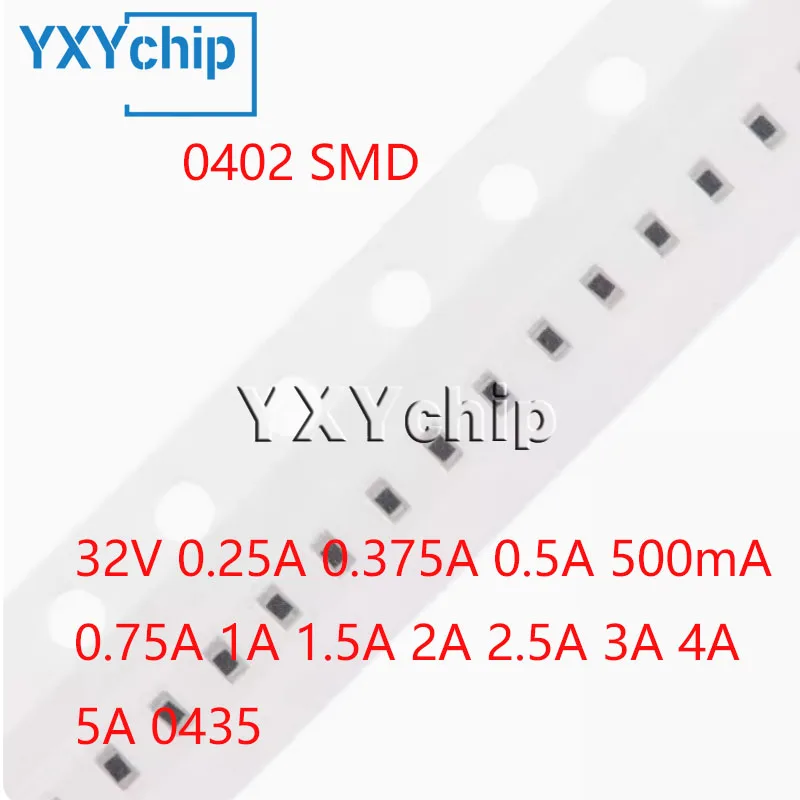 20pcs 0402 Smd Very Fast-acting Fuse 32v 0.25a 0.375a 0.5a 500ma 0.75a 1a 1.5a 2a 2.5a 3a 4a 5a 0435 Series New Original