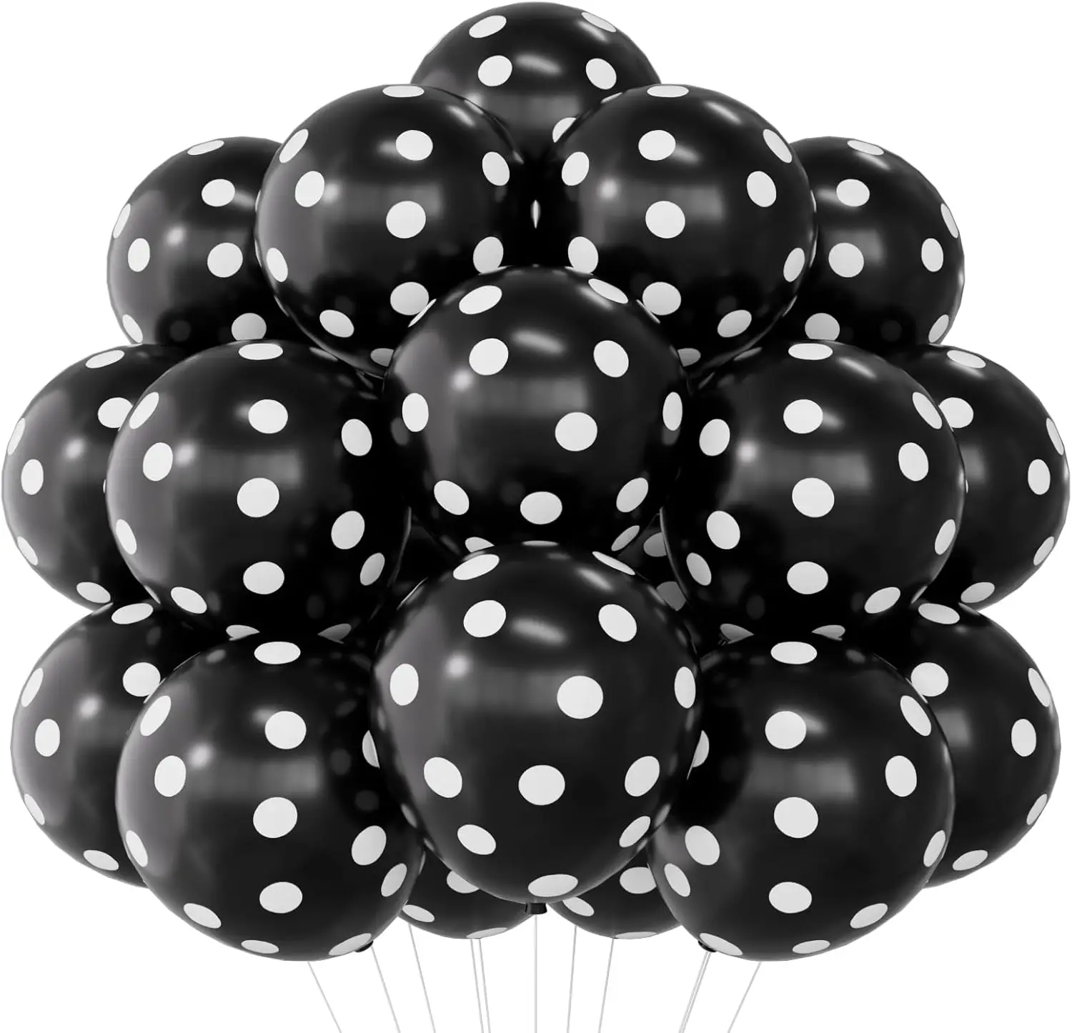 10/20 Stück 12 Zoll Rot-Schwarze Polka-Dot-Latexballons für Geburtstags-Themenpartys, Kinder- und Babyparty-Dekorationen, Globos – Detail 3