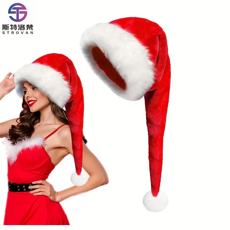 

High Quality Super Plush Santa Hat Big Fur Fur Hat Christmas Wear