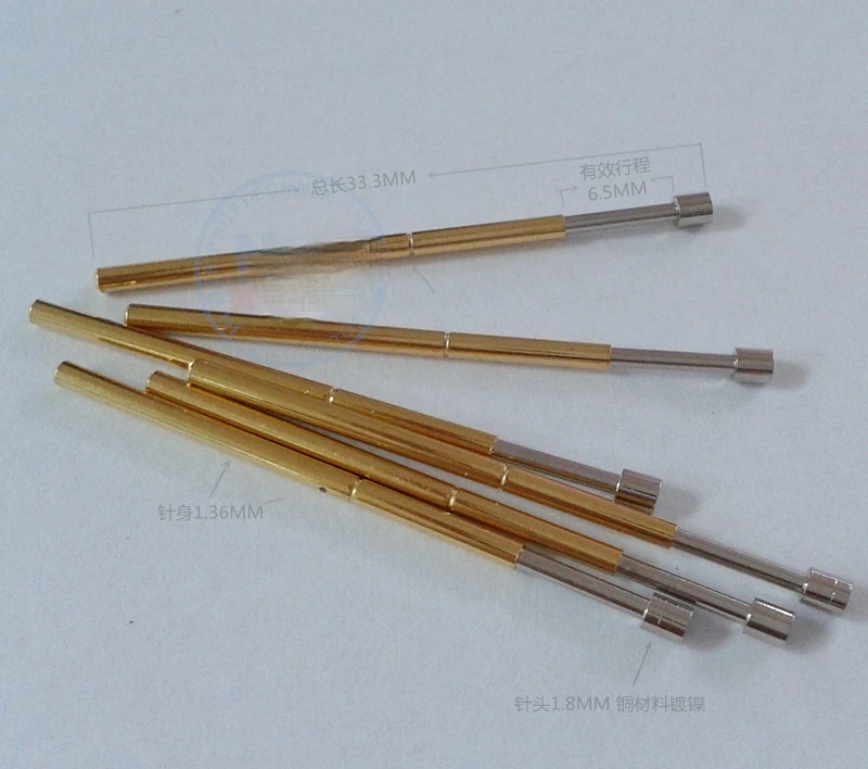 오목한 헤드 볼 헤드 테스트 바늘, P100-A3 포고 핀 ICT 고정 바늘, 100 개, 1.8mm 홀 프로브, 100MIL