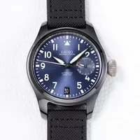 Silver Black Rrown Blue Canvas Leather Mens Automatic Mechanical Watch Pilot 7 Day Power Reserve