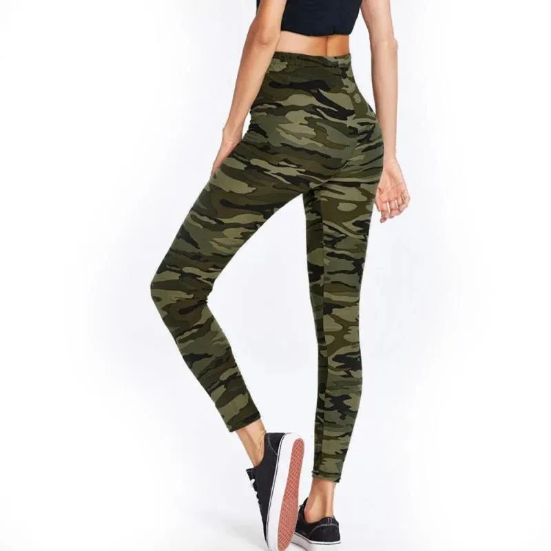 Cerniera invisibile a doppia testa per incontri sul campo Leggings mimetici da donna pantaloni verdi da Fitness pantaloni da allenamento