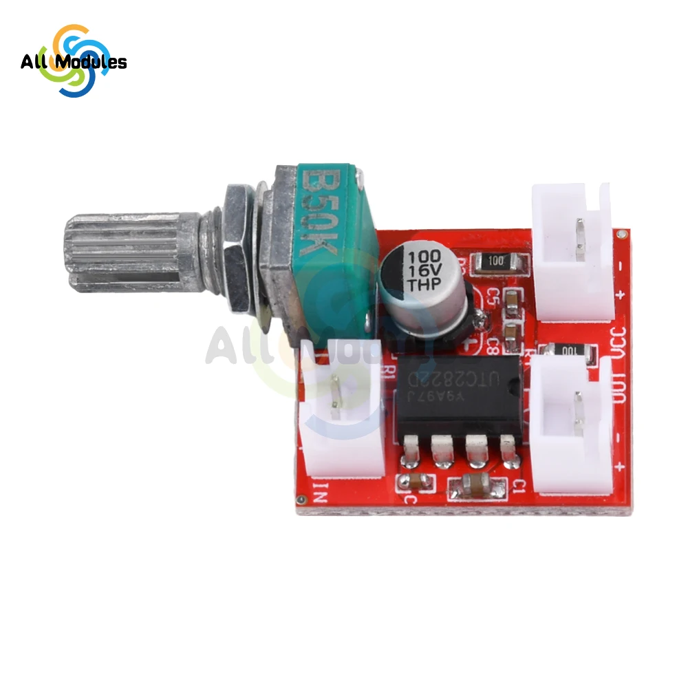 UTC2822 Mono Channel Amplifier Board BTL Sound Amp Module DC 1.8-12V 2W Audio Amplifier