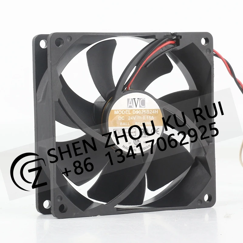 Original new Taiwan AVC cooling fan 9CM 24V 0.15A AC EC 9025 Two-wire server 90X90X25MM High air capacity D9025B24H