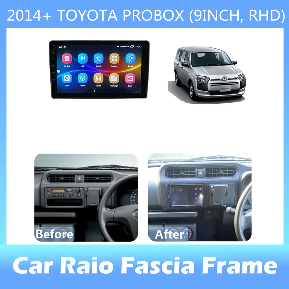 9-inch 2din Car Radio Dashboard ForTOYOTA PROBOX 2014+ Stereo Panel, For Teyes Car Panel With Dual Din CD DVD Frame