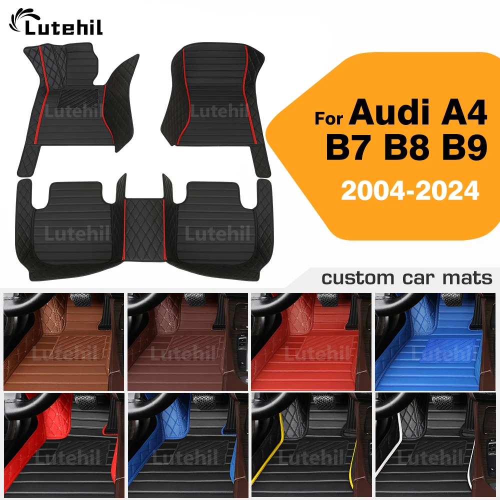 For Audi A4 B7 B8 B9 Allroad/Avant/Sedan 2004-2024 23 22 21 Custom Car Floor Mats Automobile Carpet Cover Interior Accessories