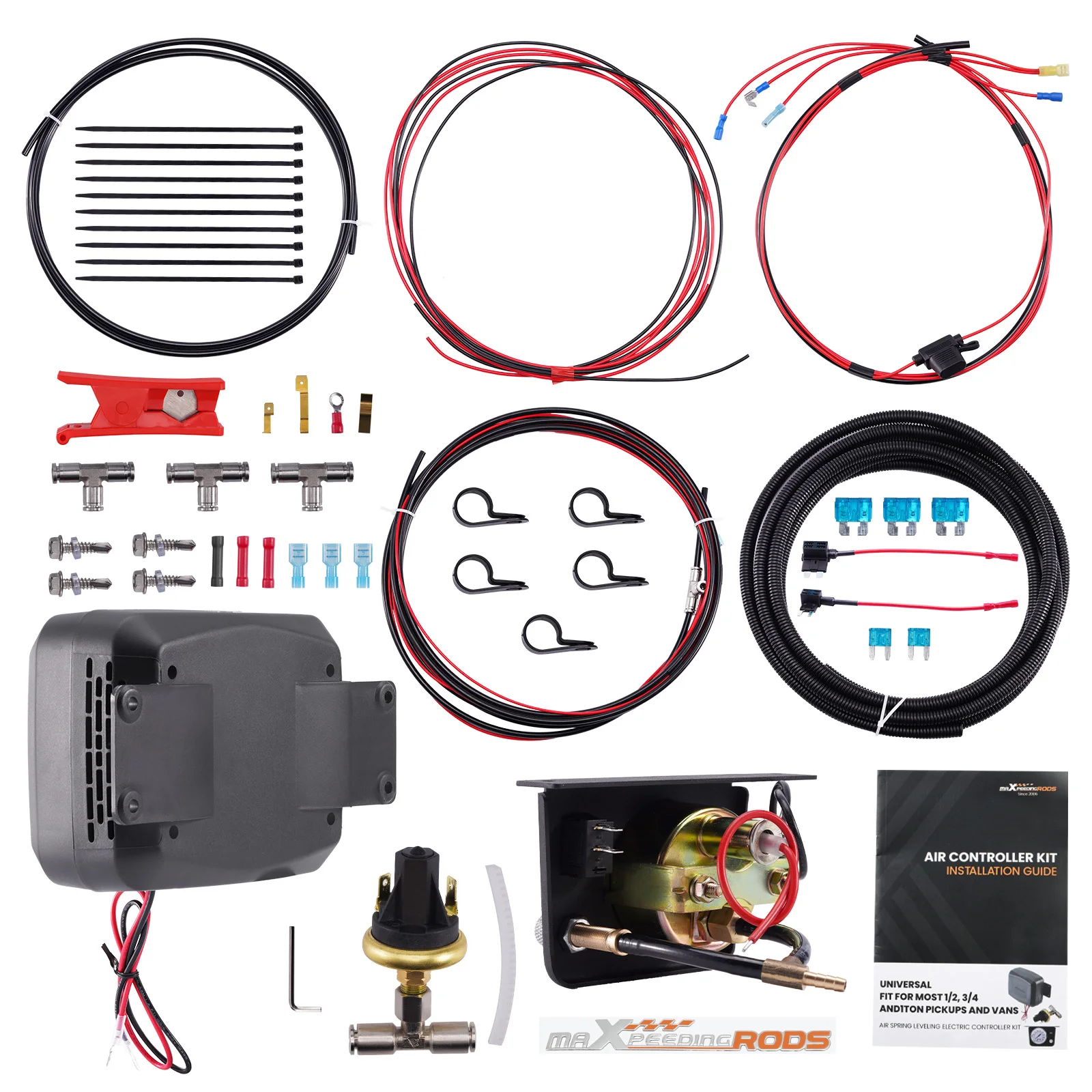 Universal Air Compressor Suspension Shock Controller Kit for Dodge Ram 1500 2500 3500 for Ford F150 F250 F350