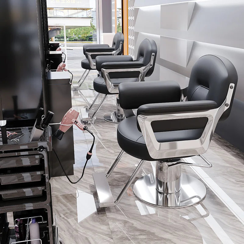 

Barber shop chair hair salon dedicated Internet celebrity trendy store 2024 new seat rotatable lift barber shop barber chair