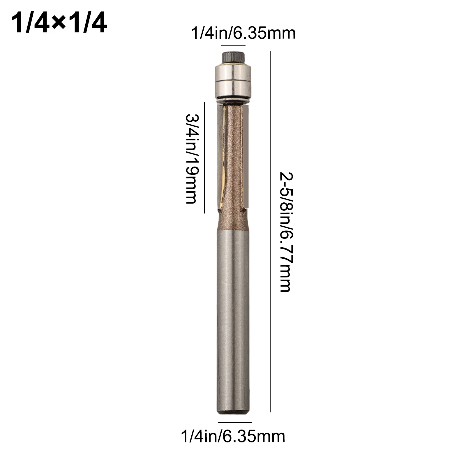Punta per fresa a 3 flauto Punta per fresa per legno Progetti per la lavorazione del legno Punta per router di grado industriale ad alta efficienza di taglio da 6 mm x 9,52 mm