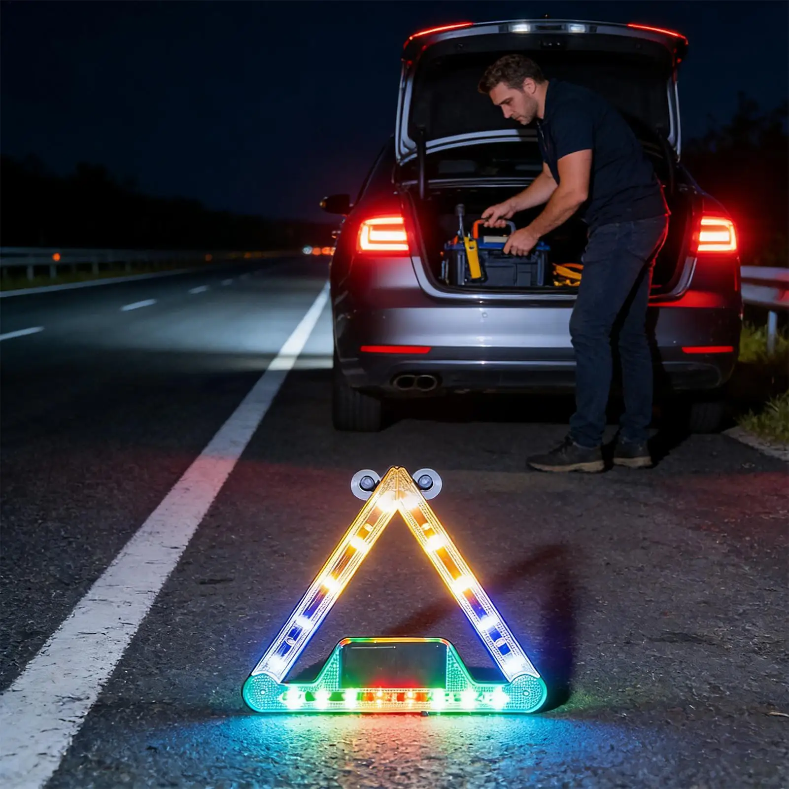 LED Strobe Lights Warning Triangle Lighting With Rotating Joints LED Strobe For Truck SUV Trailer Outdoor Highway Night Driving