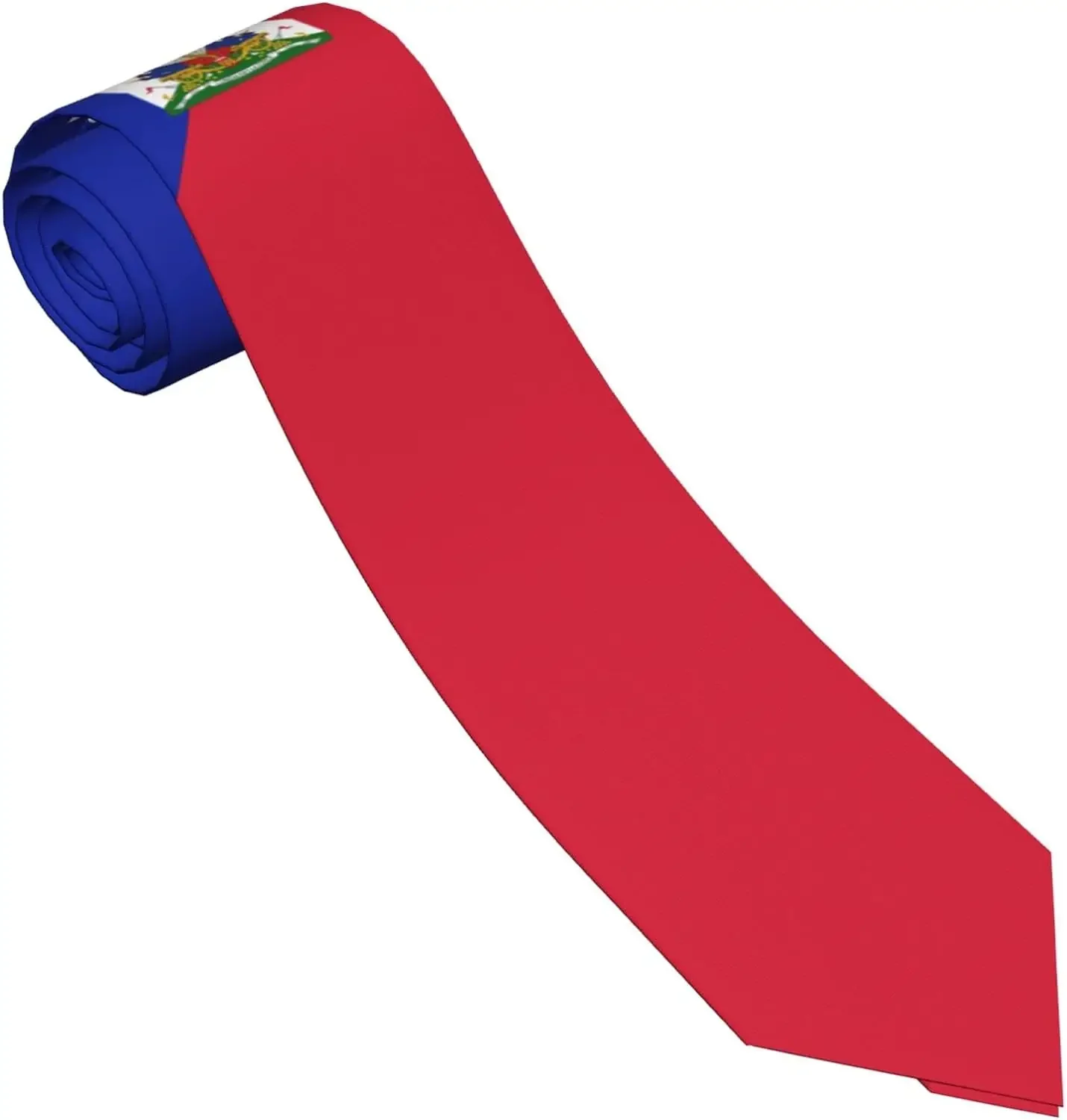 Haiti Flag Emblem Striped Necktie Men'S Neck Ties Mens Party Business Neckties Soft Skil Tie