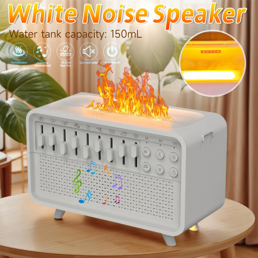 LED White Noise Desktop Speaker Waterless Auto-Off Sleep Sound Machine Atmosphere Light LED Night Light Air Diffuser Humidifier
