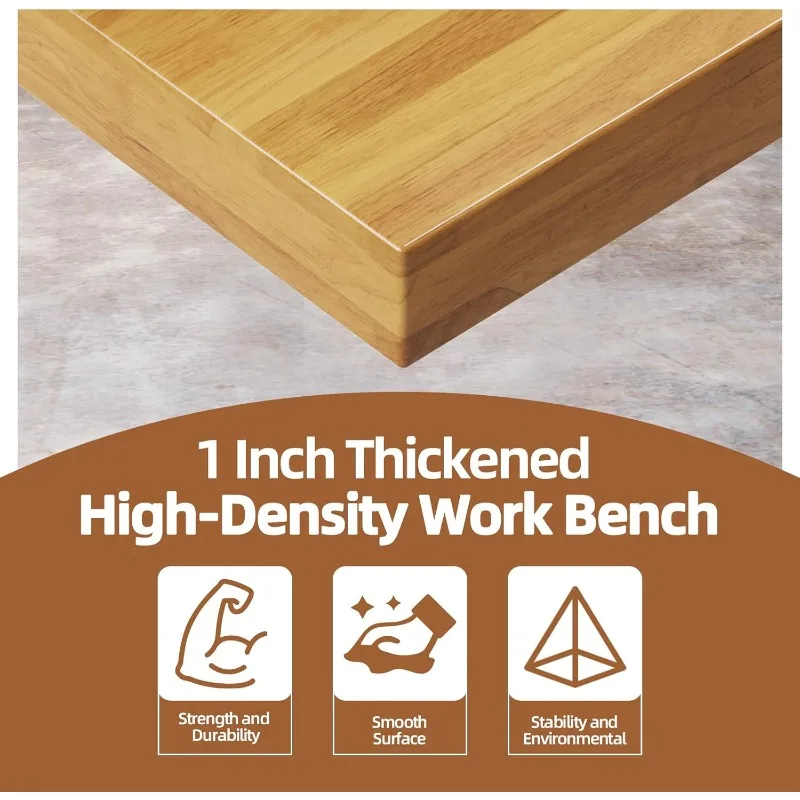 48" Adjustable Workbench, Work Bench Table with Power Outlet, Metal Tool Bench Work Bench for Garage, Large Load Capacity Garage