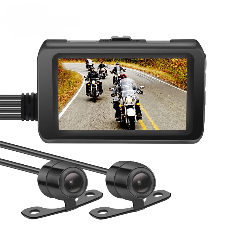 Motorcycle Camera Dash Cam 1080P Dual Lens Video Recorder Motorbike Cover Sports Action Camera 3