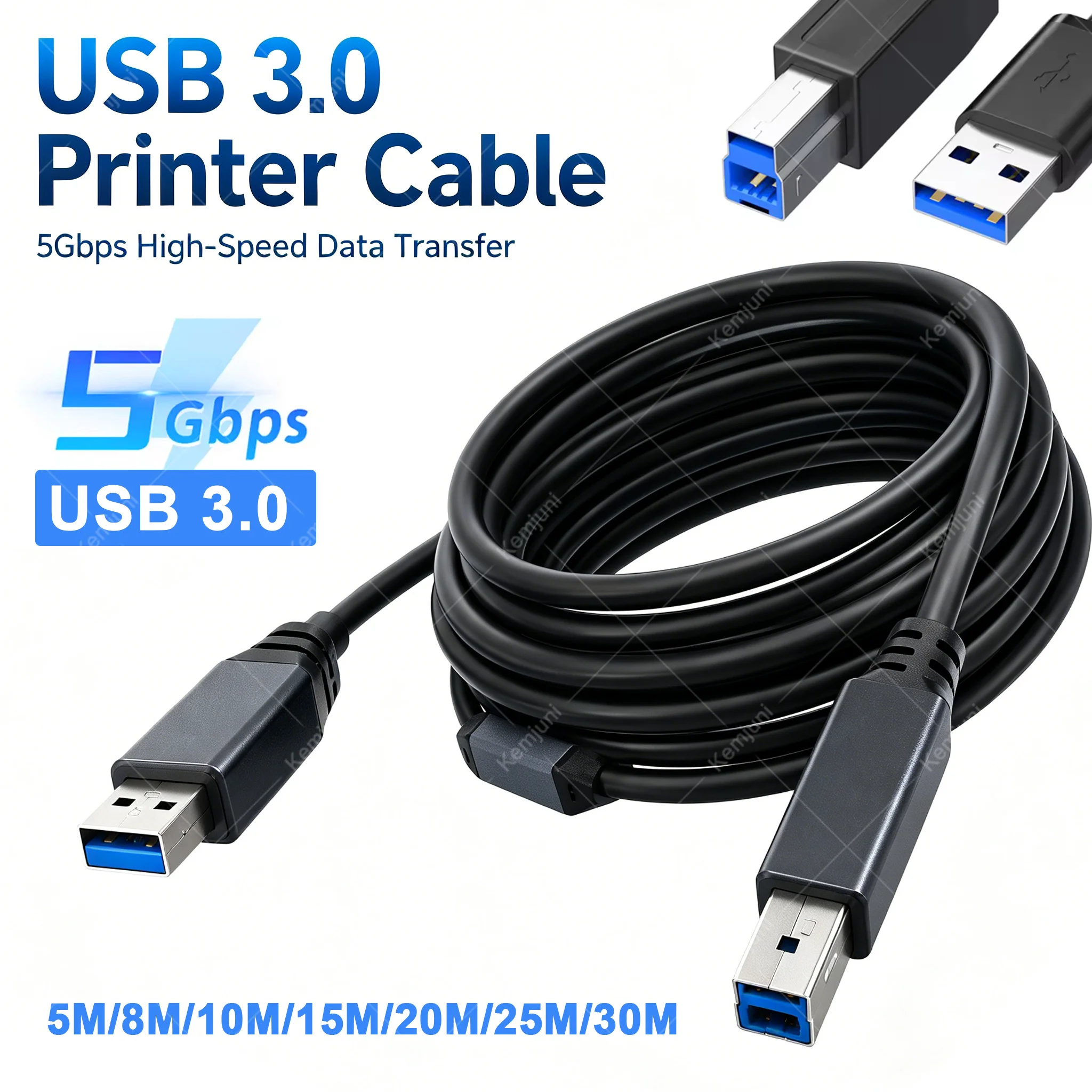 

15M/20M/25M/30M USB 3.0 B-port Extension Cable High-speed Transmission Pure Copper Data Cable, Computer Printer Connection Cable