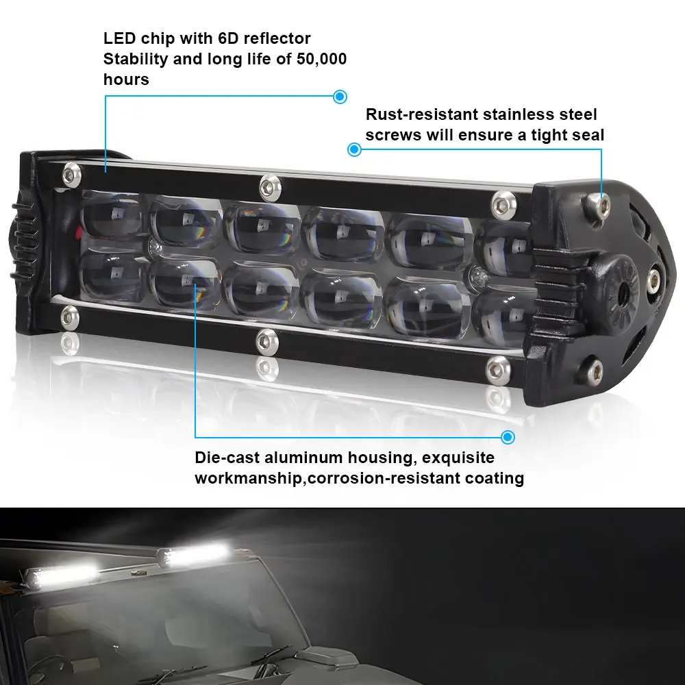 8/14/32/42 INCH Led Light Bar 6000k Flood Spot Combo Led Driving Light For Offroad Car Truck 4x4 SUV ATV Boat 12V 24V IP68
