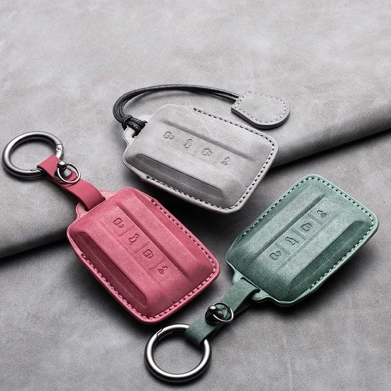 

Leather Car Smart Remote Key Case Cover Shell Key Bag For Great Wall GWM WEY TANK 300 500 Tank300 Tank500 Keychain Accessories