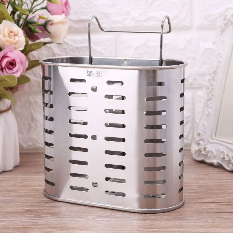 2019 New Stainless Steel Cutlery Holder Drainer Storage Spoon Fork Chopsticks Organizer Rack Hook Kitchen Tools