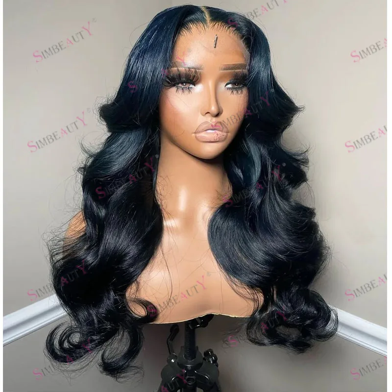 

Dark Blue Brown Body Wave Human Hair 13x6 Lace Front Wigs for Black Women Easy Wear 5x5 HD Lace Wigs Pre Plucked Natural Hair