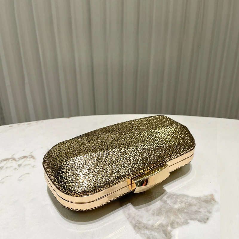 Glitter Metallic Texture Evening Bags for Women Fashion Wedding Party Bridal Clutch Wedding Handbag Elegant Banquet Box Purse view 4