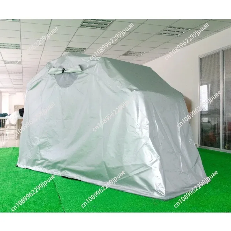 420D Heavy Duty Waterproof Motorcycle Shelter Tent Outdoor Sunshade Rainproof Motorbike Storage Protective Cover 2.