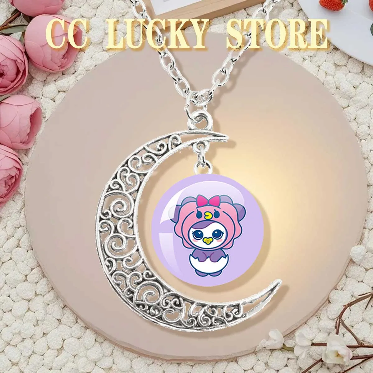 Lovely Nayeon Momo Sana Mina Jeongyeon Jihyo Korean Idol Handmade 25MM Glass Cabochon  Moon Pendant Necklace Jewelry Girl Gift