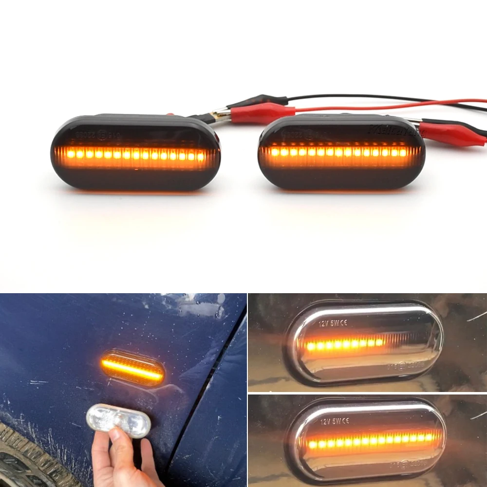 2x Dynamic Blinker For SEAT Ibiza 6L Cordoba Toledo Leon 1M Skoda Octavia Ford C-Max LED Side Marker Signal Light Indicator Lamp