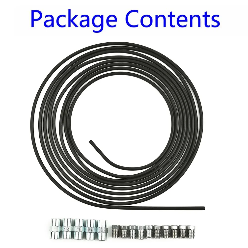 5m Brake Line Brake Pipe Steel Copper Plated + Plastic Coated 4.75mm&10 Screw Connections & 5 Connectors Brake Line Wire