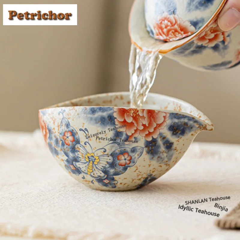 200 مللي الكراميل الصقيل فراشة الفاوانيا القمر قارب إبريق الشاي تقسيم الشاي تشا هاي موزع العدالة كوب معرض القدح درينكوير اكسسوارات