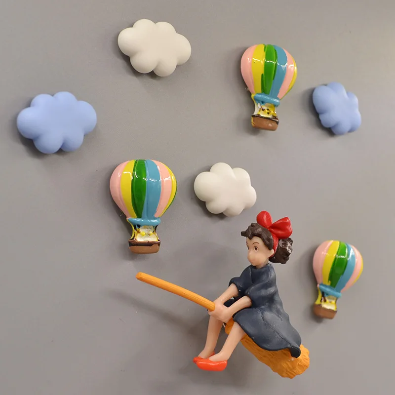Witch Refrigerator Magnetic Decorative Stickers 3D Fridge Magnet Message Sticker Home Kitchen Decoration