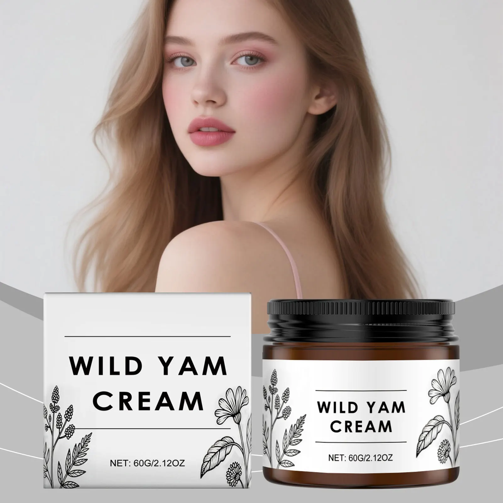 60g Organic-Wild Yam Creams,For Hormone Balance Yam Skin Support Cream Moisturizing Body Cream,Body Care Products For Skin Care