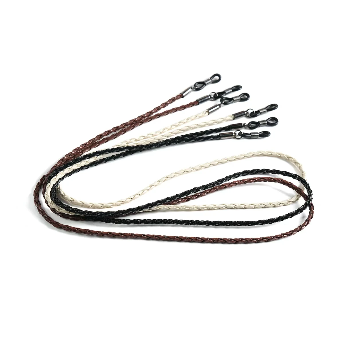 3-Piece Hand Woven PU Fried Dough Twists Glasses Rope, Simple Anti Slip Glasses Rope, Men's and Women's Glasses Accessories