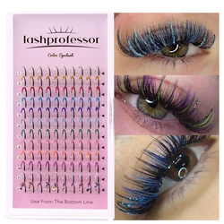 Neue Mode Glitter wispy Spike Wimpern verlängerungen Party farbige Wimpern glitzern glänzend einzelne falsche Wimpern für Make-up