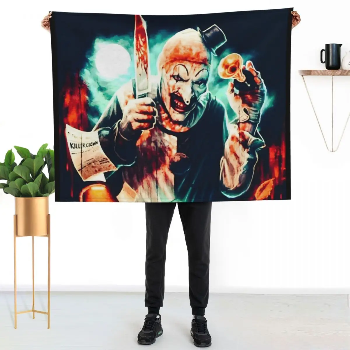 

Terrifying Art and Clown Throw Blanket Summer Cool Breathable Blanket for Sleeping