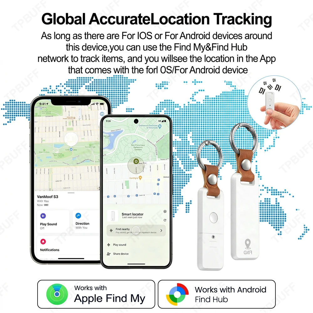 IOS&Android Dual System Gps Tracker Android & IOS Google Find My Location Track Smart Finder Mini Gps For Motorcycle Google Tag