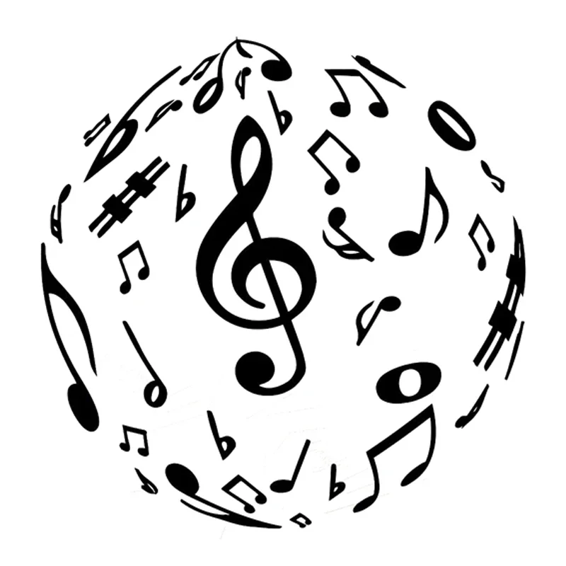 Car Sticker Music Symbol Pattern Anime Stickers Cute, Sunscreen and Waterproof Accessories Stylish, Exterior Parts Decoration