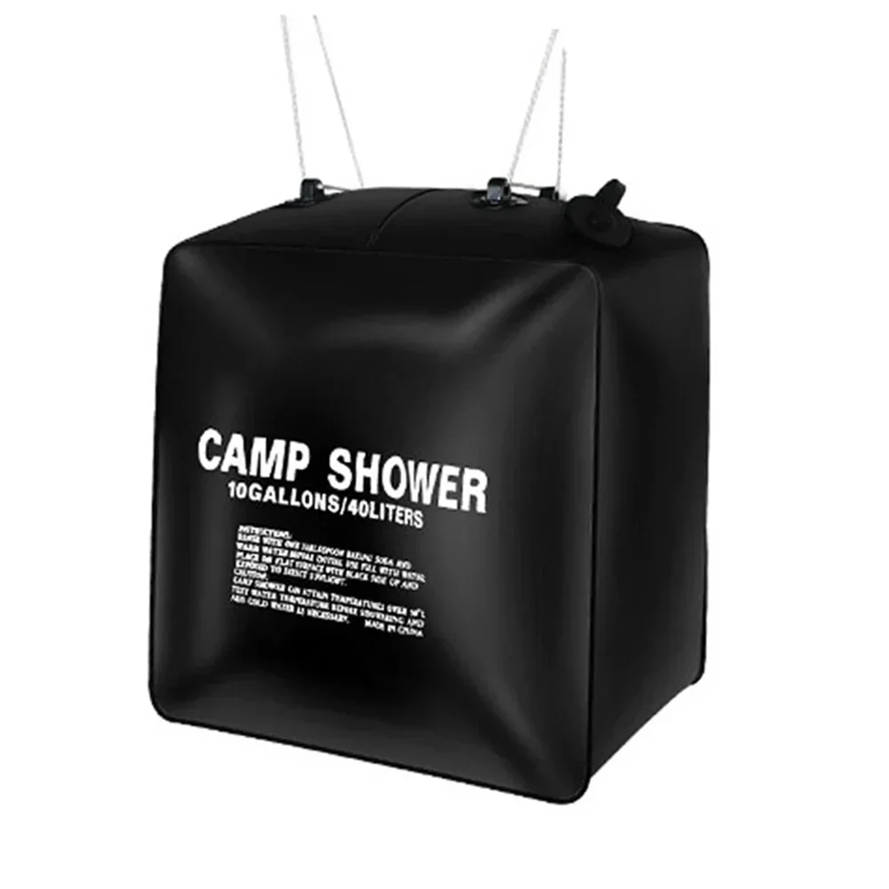 

40L Outdoor Bathing Bags Uv Protection Coating Pvc Solar Shower Bag with Plastic Tube Outdoor Bath Bag Hangable