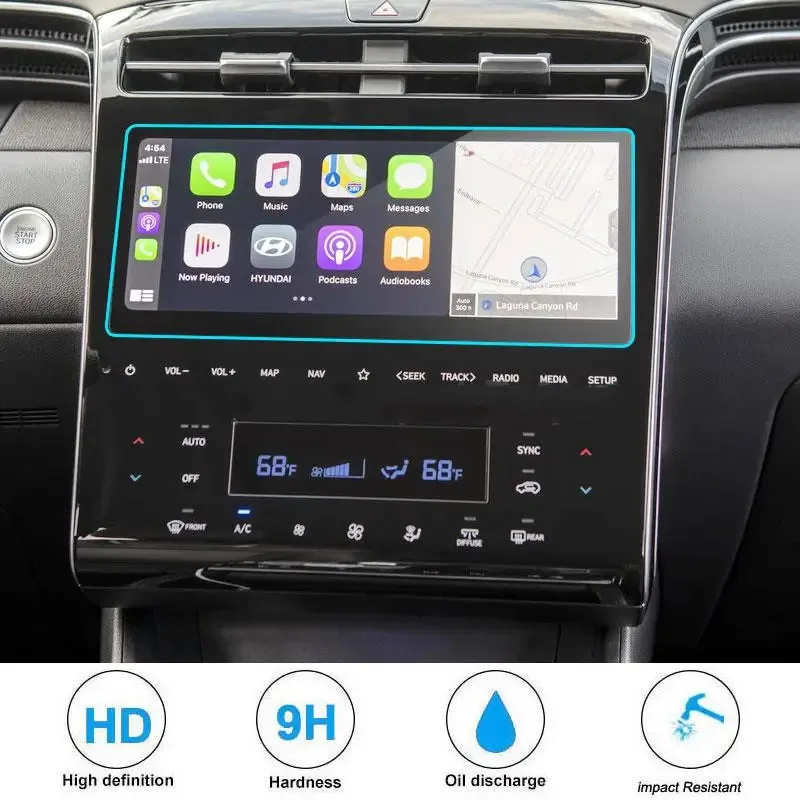 For Hyundai Tucson NX4 2021-2023 Tempered Glass LCD Screen Protective Film Sticker Dashboard Guard Car Navigtion infotainment view 3