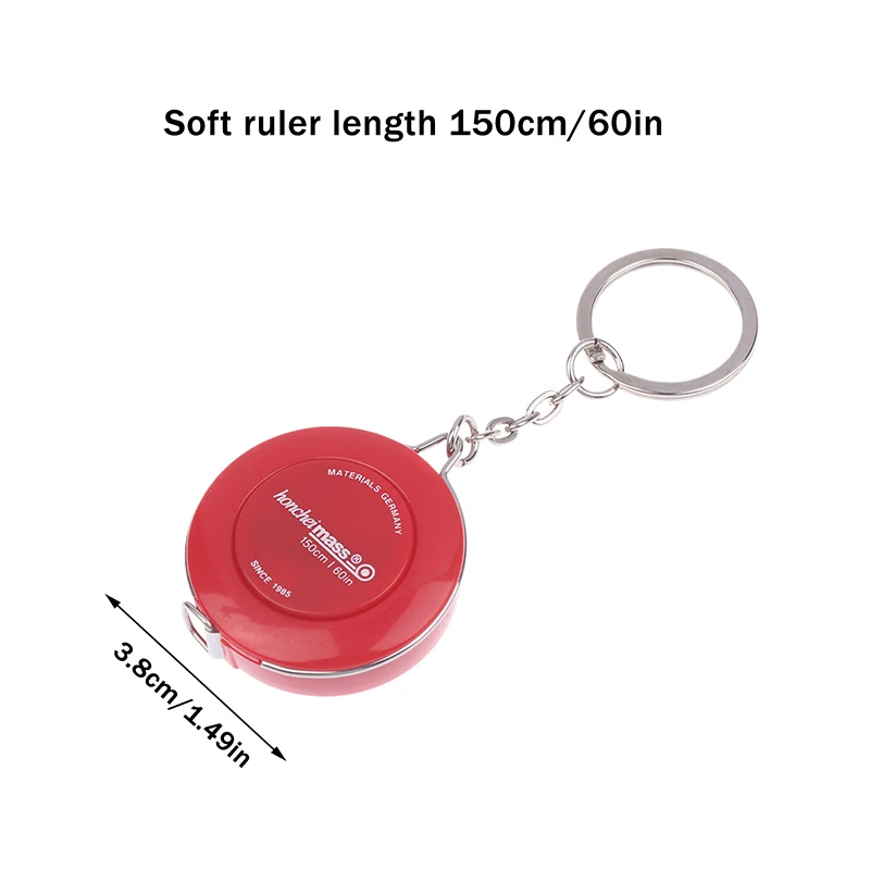 150/60 Zoll Schlüsselanhänger-Maßband, tragbares, einziehbares Mini-Maßband aus ABS-Kunststoff, Zentimeter- und Zoll-Maßstab, Rollmaßband, Messwerkzeug – Detail 8