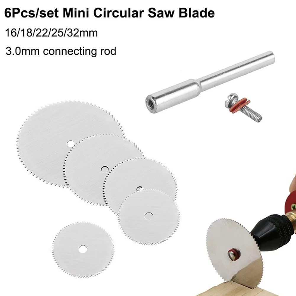 Disco da taglio per molatura elettrica con lama per sega circolare da 6 pezzi per utensile da taglio per legno in plastica per tubi in PVC con taglierina rotante