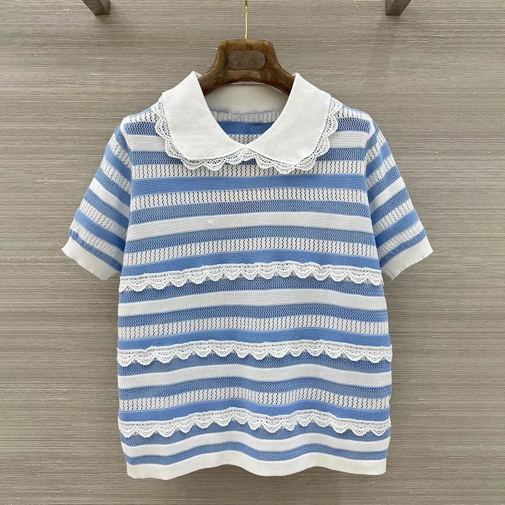 

High-quality 2026 new cute striped women's short-sleeved T-shirt, casual, comfortable summer short-sleeve shirt xy2650884