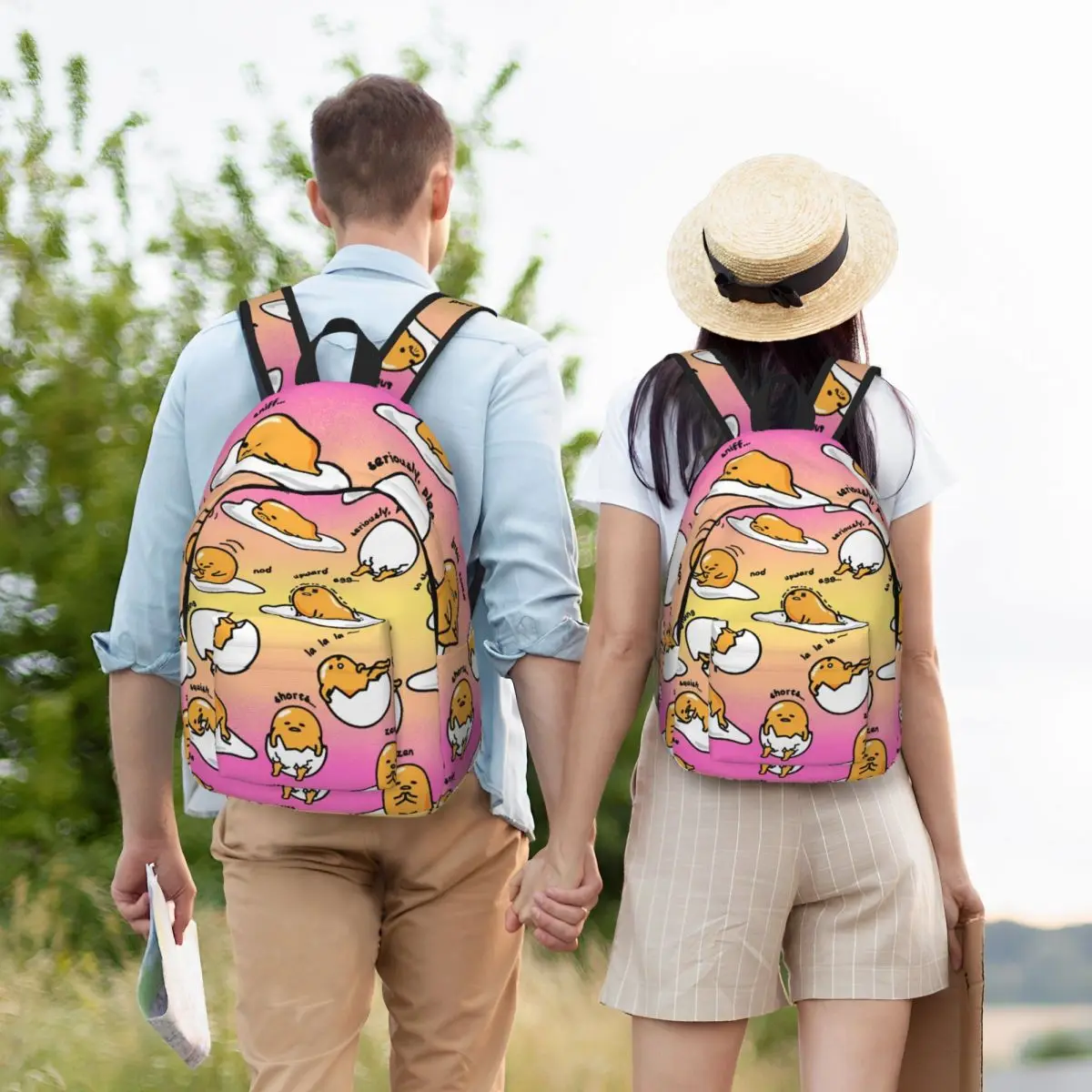 Mochila Gudetama para niño y niña, mochilas escolares para estudiantes, mochila de lona con bonitos dibujos, bolsa primaria para preescolar al aire libre