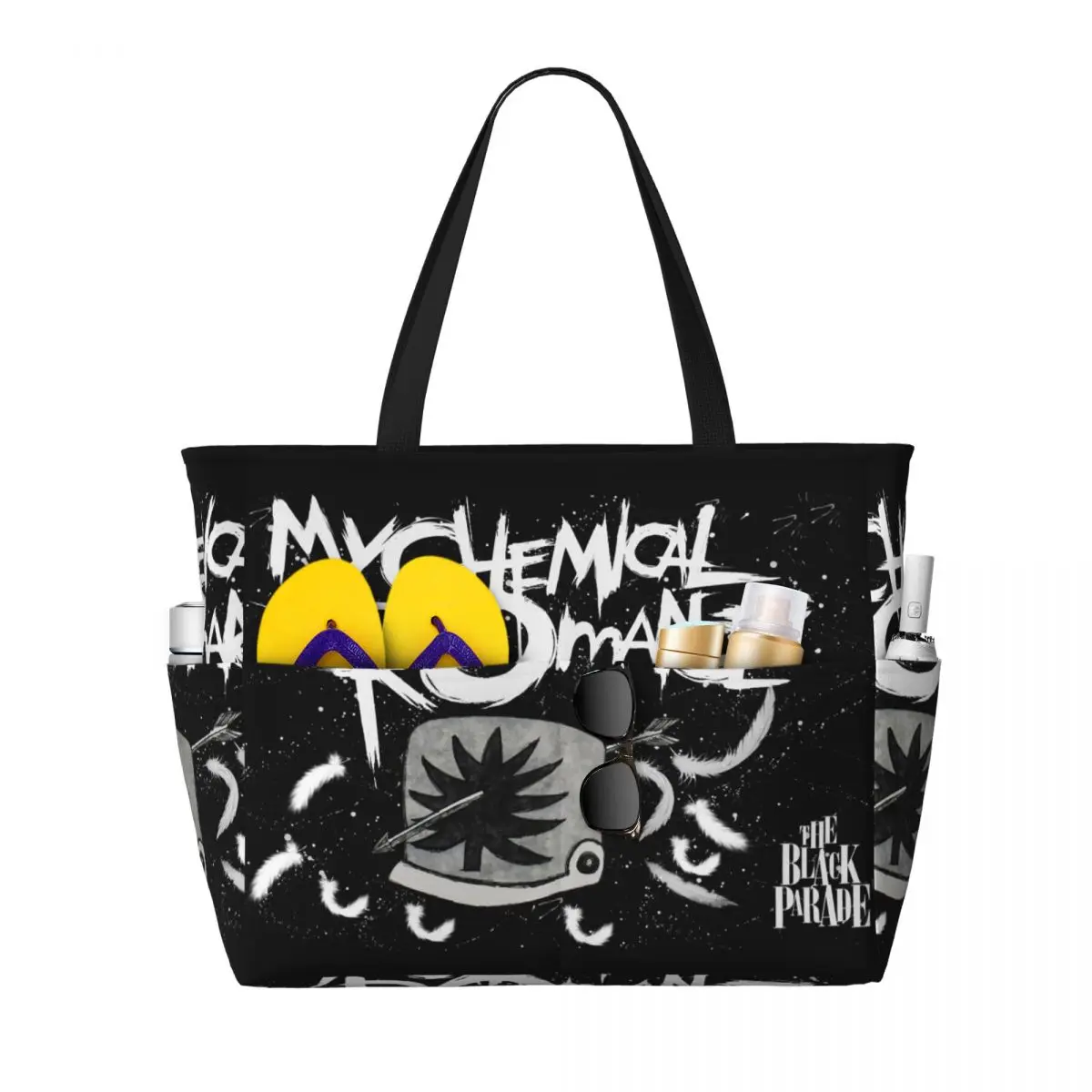 

Mcr Band Punk Rock My Chemical Romance Beach Tote Bag Sport Gym Yoga Duffle Large Tote Bag Women Travel Bag Fitness bag