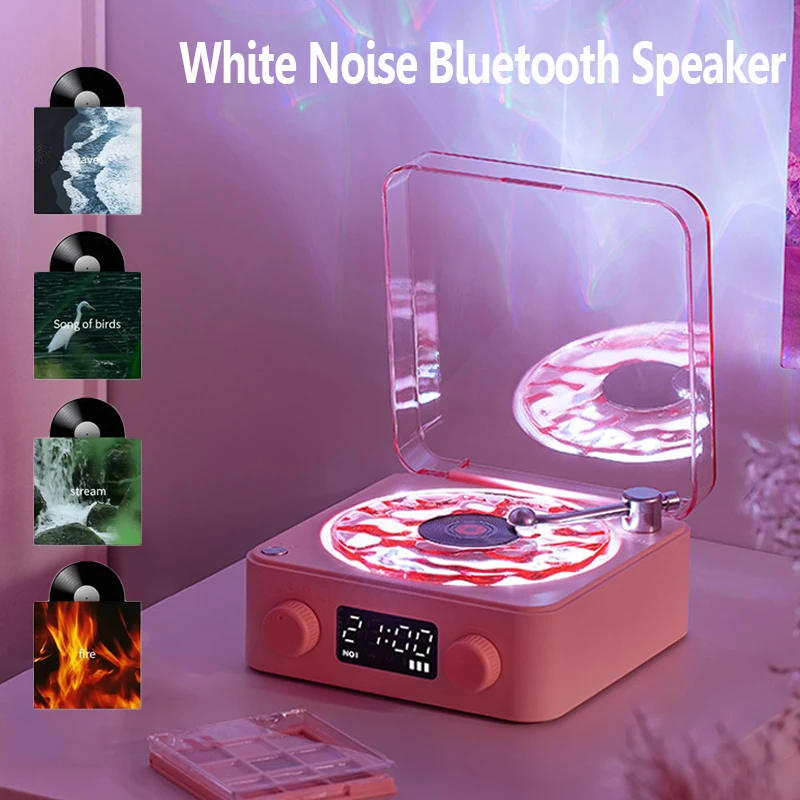 

Retro Sleep Aid Speakers Turntable Speaker Wireless Bluetooth 5.0Vinyl Record Player Stereo Sound With White Noise RGBProiection