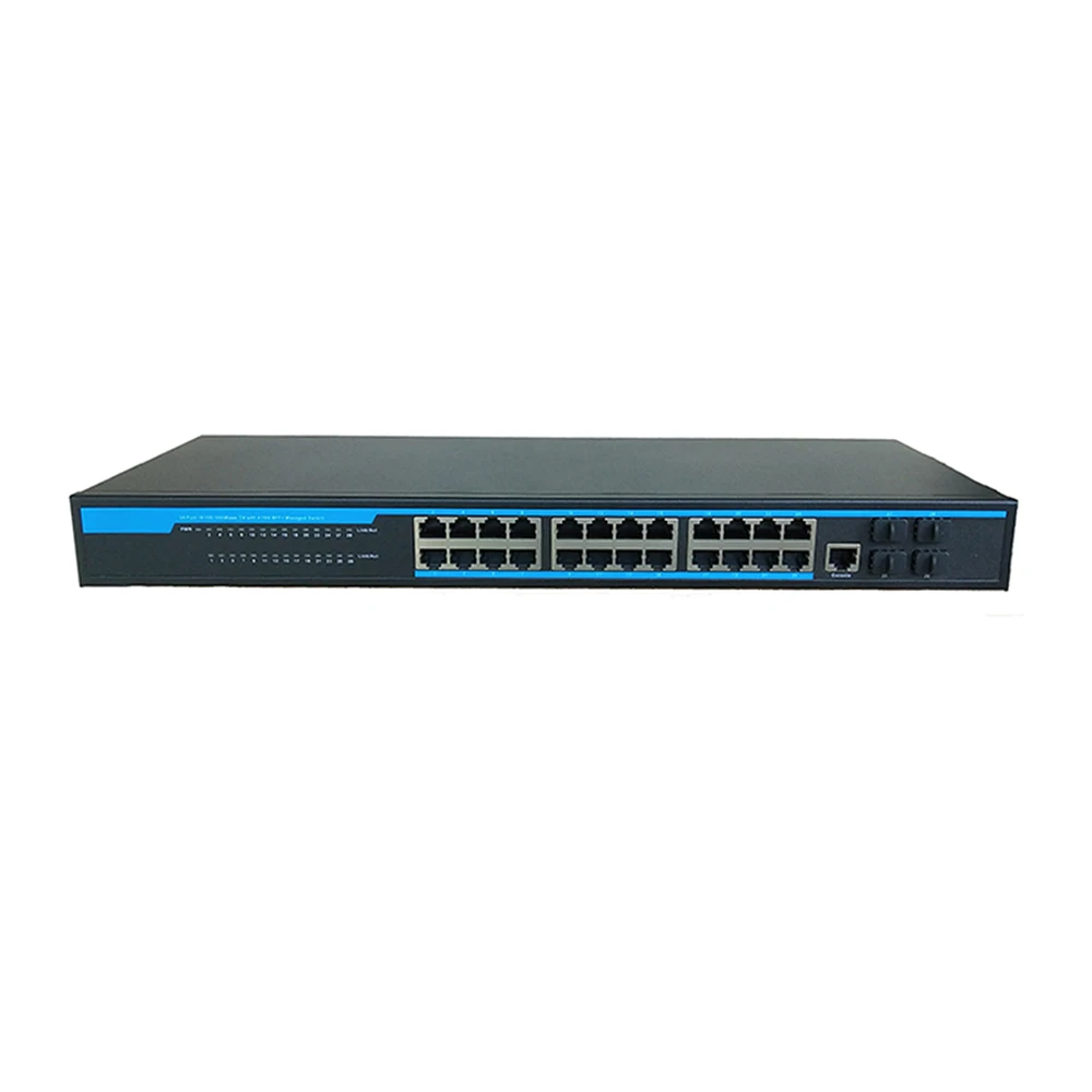 

24 ports enterprise gigabit L2 managed SNMP IGMP LACP optical fiber Ethernet Switch with 4 10G SFP+ uplink port